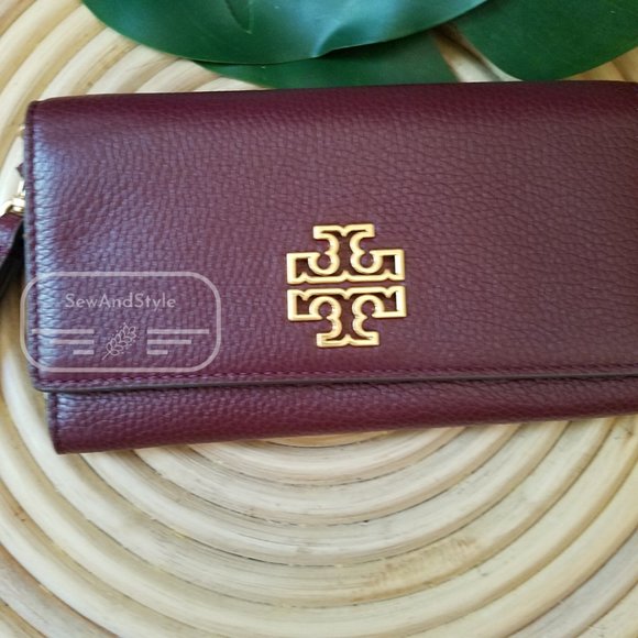 IMPERIAL GARNET TORY BURCH SMART PHONE WALLET WRISTLET PURPLE PLUM BRAND NEW - Picture 3 of 7